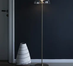 Lampadaire, Blossi, or, transparent, Ø29cm, H120cm - Nuura