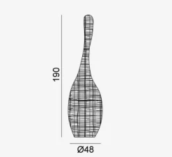 Lampadaire, Bolla L, blanc, Ø48cm, H190cm - GERVASONI
