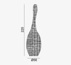 Lampadaire, Bolla XL, noir, Ø56cm, H225cm - GERVASONI