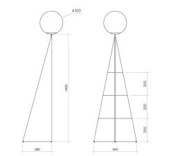 Lampadaire, Bonhomme, noir, L56cm, H170cm - Atelier Areti