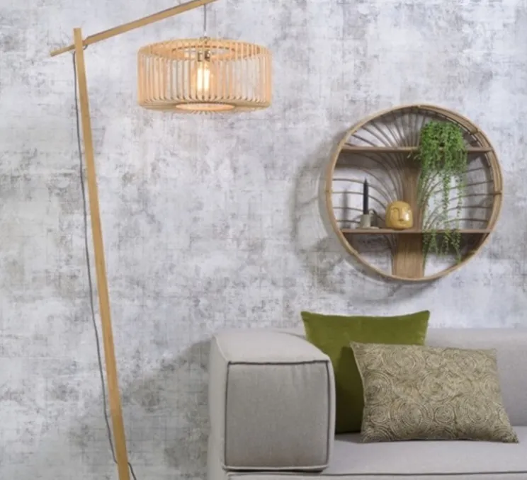 Lampadaire, Bromo small, naturel, Ø40cm, H176cm - Good&Mojo