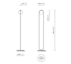Lampadaire*B.lux Lampadaire, C Ball F, , Ø23cm, H158cm - B-Lux laiton