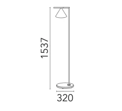 Lampadaire*Flos Lampadaire, Captain Flint, , IP65, LED, dim, 2700K, 613 lm, Ø32cm, H153,7cm - noir et lave noir