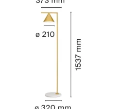 Lampadaire, Captain Flint, laiton, LED, 2700K, 557lm, Ø37,3cm, H153cm - Flos
