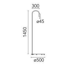 Lampadaire*Flos Lampadaire, Caule 3, , IP66, LED, dim, 2700K, 282 lm, Ø50cm, H140cm - noir