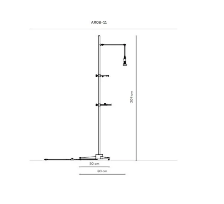 Lampadaire, Cavalletto, Réédition, laiton, L50cm, H209cm - Arredoluce