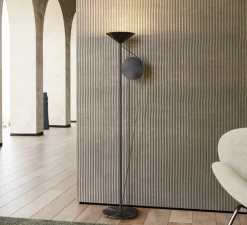 Lampadaire, Cercle Et Trait, graphite satiné, LED, dim, 2700K, 5400 lm, L37cm, H183cm - CVL