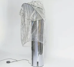 Lampadaire*Flos Lampadaire, Chiara, , L72cm, H145cm - acier inox et blanc, bordure noire