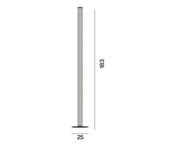 Lampadaire*Foscarini Lampadaire, Chiaroscura, , LED, dim, 2700K, 4730 lm, Ø25cm, H183cm - titane