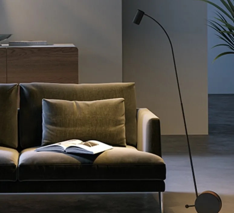 Lampadaire*Lumen Center Italia Lampadaire, chiocciola reading, , LED, 2700K, 1400 lm, L17,5cm, H150cm - noir