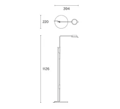Lampadaire, Chipperfield F, acier foncé, LED, 2700K, 690lm, L22cm, H112,6cm - Wastberg
