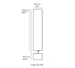 Lampadaire*CVL Lampadaire, Clope 20-100, satiné, brossé, LED, 2700K, 2320 lm, Ø20cm, H122,5cm - laiton