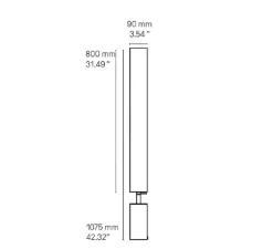 Lampadaire, Clope 09-80, laiton, LED, 2700K, 1830 lm, Ø9cm, H107,5cm - CVL