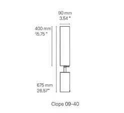 Lampadaire*CVL Lampadaire, Clope 09-40, , LED, 2700K, 855 lm, Ø9cm, H67,5cm - noir