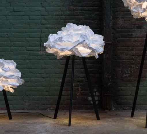 Lampadaire*Proplamp Lampadaire, Cloud, , pied noir, H109cm - blanc