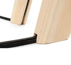 Lampadaire, Cloud, blanc, pied bois, Ø90cm, H159cm - Proplamp