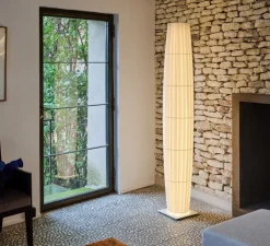 Lampadaire*Dix heures dix Lampadaire, Colonne 190, , LED, dim, 2700K, 5597 lm, L30cm, H191,8cm - blanc, base métal