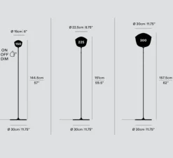 Lampadaire, Contour 150, gris ardoise, LED, dim, 1800-3000K, Ø30cm, H144,5cm - A-N-D