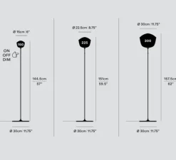 Lampadaire, Contour 225, jaune citrine, LED, dim, 1800-3000K, Ø30cm, H151cm - A-N-D