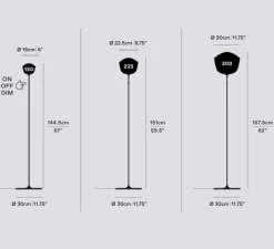 Lampadaire*A-N-D Lampadaire, Contour 150, , LED, dim, 1800-3000K, Ø30cm, H144,5cm - jaune citrine