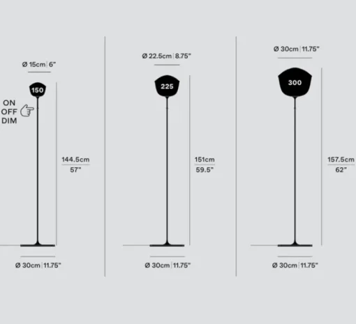 Lampadaire*A-N-D Lampadaire, Contour 150, , LED, dim, 1800-3000K, Ø30cm, H144,5cm - jaune citrine