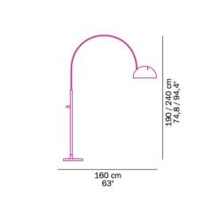 Lampadaire, Coupé, noir, H190cm - Oluce
