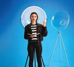 Lampadaire, Demi Moon, blanc, LED, dim, 3000K, 4198 lm, L74,6cm, H195,7cm - Stilnovo