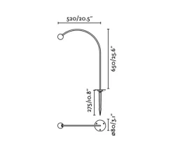 Lampadaire*Faro Lampadaire d'extérieur à piquer, Cuca 650, , IP65, LED, 2700K, 154 lm, L8cm, H65cm - noir et blanc