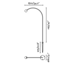 Lampadaire*Faro Lampadaire d'extérieur à piquer, Cuca 1193, , IP65, LED, 2700K, 154 lm, L8cm, H119,3cm - noir et blanc