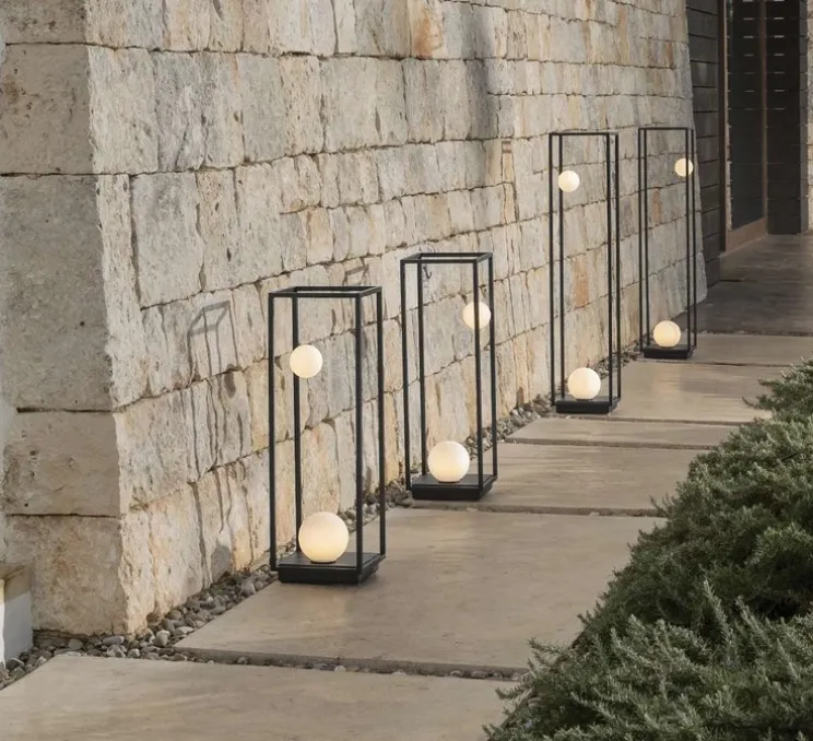 Lampadaire d'extérieur, Abachina, noir, IP65, LED, 3000k, 410 lm, Ø22,5cm, H70cm - Karman