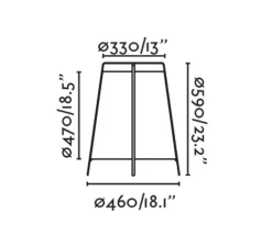 Lampadaire d'extérieur, Akane, beige et noir mat, IP44, Ø46cm, H59cm - Faro