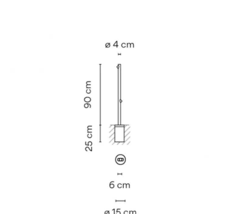 Lampadaire*Vibia Lampadaire d'extérieur, Bamboo 4803, , IP66,LED, 2700K, 100lm, Ø4cm, H90cm - blanc