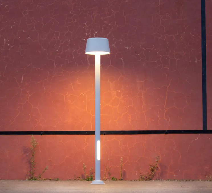 Lampadaire d'extérieur, Bark N°1, blanc, IP65, LED, 2700K, 4500 lm, Ø38,7cm, H219,7cm - Roger Pradier