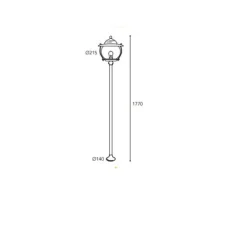 Lampadaire*Moretti Luce Lampadaire d'extérieur, Betulle 2057, , IP43, Ø21,5cm, H177cm - Laiton vieilli