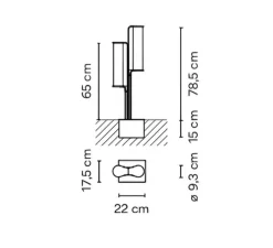 Lampadaire*Vibia Lampadaire d'extérieur, Class, 2805, , IP65, LED, dim, DALI, 2700K, 2376 lm, L22cm, H78,5cm - noir mat