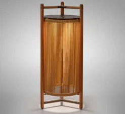 Lampadaire*Bover Lampadaire d'extérieur, Kando P/111/R sans fil, , IP44, LED, dim, 2200-2400-2700K, 680 lm, Ø49cm, H111cm - corde, Teck