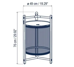 Lampadaire*Bover Lampadaire d'extérieur, Kando P/76/R sans fil, , IP44, LED, dim, 2200-2400-2700K, 680 lm, Ø49cm, H76cm - corde, Teck