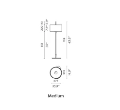Lampadaire d'extérieur, Lagoon, medium, abat-jour vert Bayamo Mimosa, tissu Pierre Frey, structure laquée noire et cuivre, IP68, Ø35cm, H111,4cm - Contardi