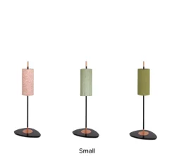 Lampadaire*Contardi Lampadaire d'extérieur, Lagoon, small, abat-jour vert Bayamo Mimosa, tissu Pierre Frey, structure laquée noire et cuivre, IP68, Ø15cm, H101,5cm - abat-jour vert Bayamo Mimosa,structure laquée noire et cuivre