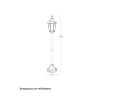 Lampadaire*Nedgis Lampadaire d'extérieur, Milano, , IP44, L21cm, H105cm - noir