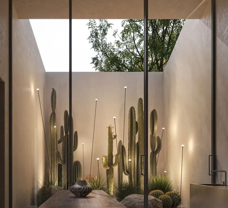 Lampadaire d'extérieur, Minuit, noir, IP65, LED, 3000K, 157 lm, Ø5cm, H105cm - Karman