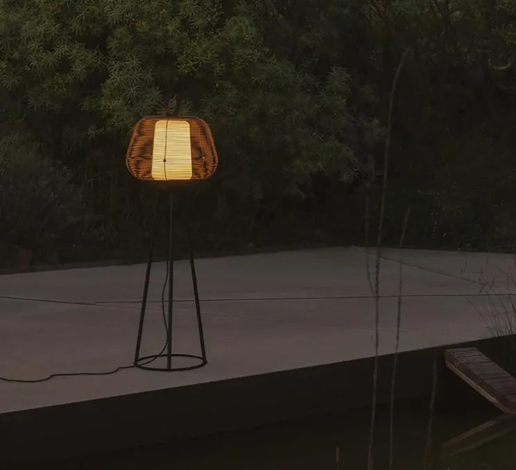 Lampadaire d'extérieur, Nara, rouille, IP65, Ø56cm, H120cm - Faro