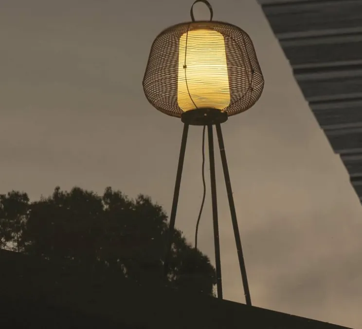 Lampadaire d'extérieur, Nara, rouille, IP65, Ø56cm, H120cm - Faro