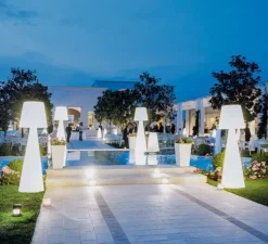 Lampadaire d'extérieur, PIVOT, blanc, H200cm - Slide