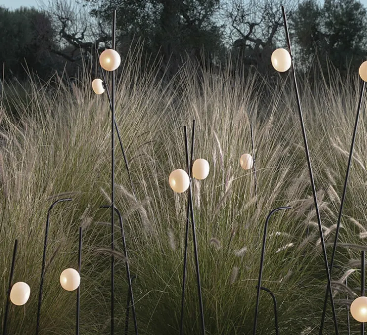 Lampadaire d'extérieur, Pois, noir, blanc, IP65, LED, 3000K, 410 lm, Ø11,5cm, H158cm - Karman