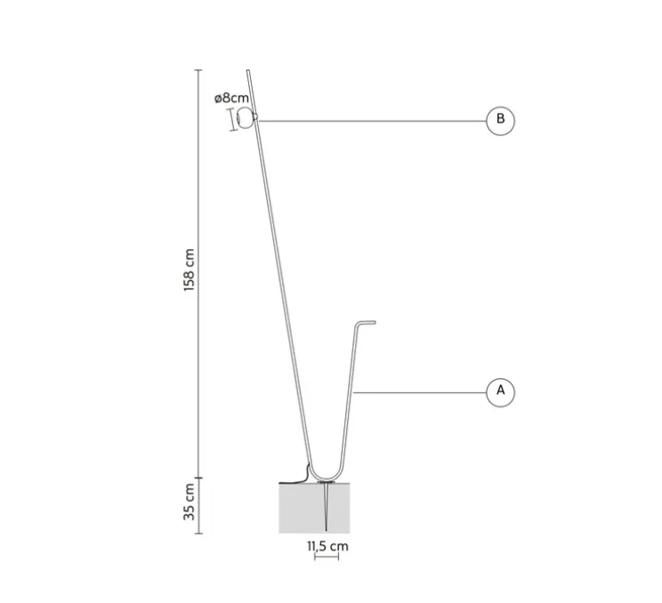 Lampadaire d'extérieur, Pois, noir, blanc, IP65, LED, 3000K, 410 lm, Ø11,5cm, H158cm - Karman