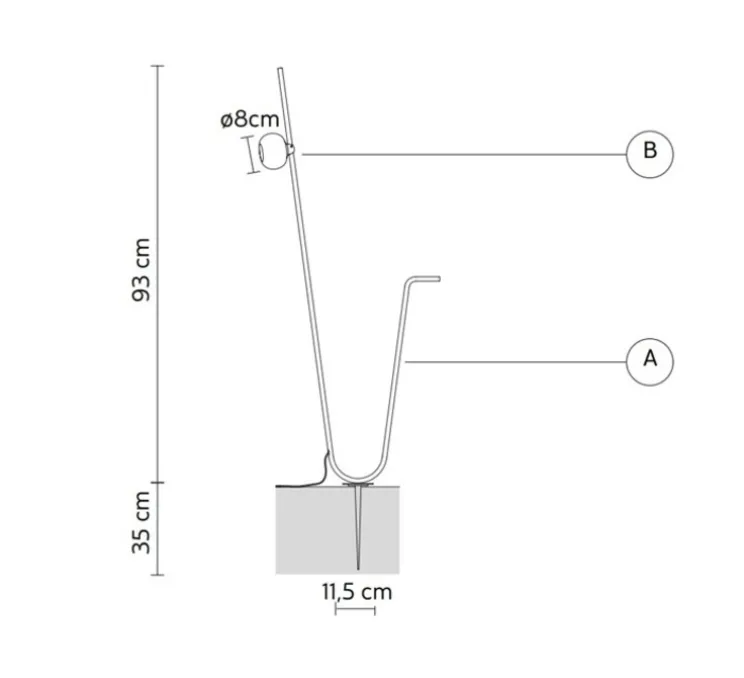 Lampadaire d'extérieur, Pois, noir, blanc, IP65, LED, 3000K, 410 lm, Ø11,5cm, H93cm - Karman
