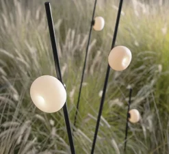 Lampadaire d'extérieur, Pois, noir, blanc, IP65, LED, 3000K, 410 lm, Ø11,5cm, H118cm - Karman