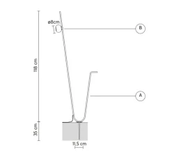 Lampadaire d'extérieur, Pois, noir, blanc, IP65, LED, 3000K, 410 lm, Ø11,5cm, H118cm - Karman