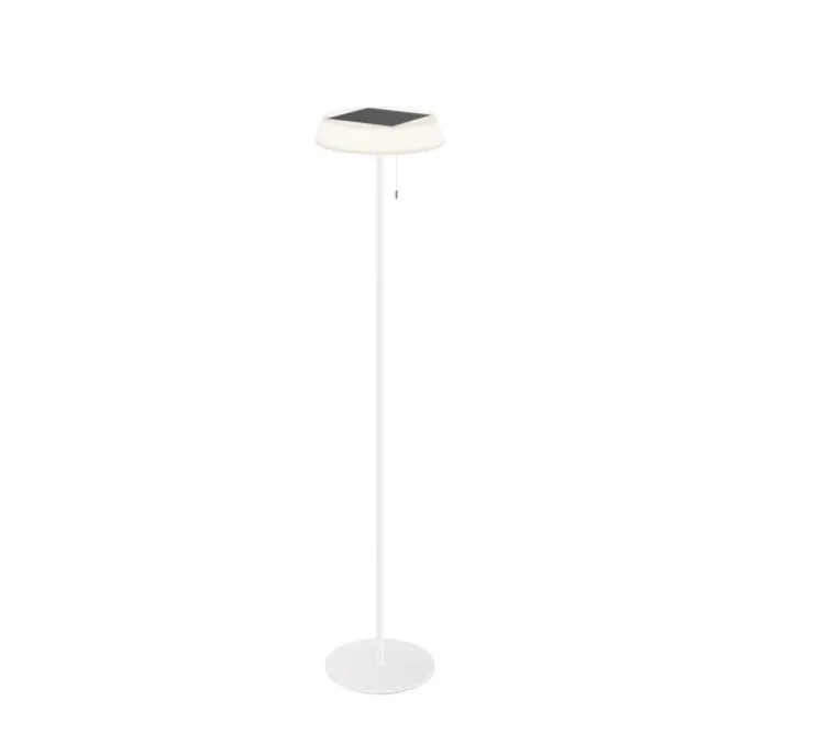 Lampadaire d'extérieur, solaire, Jin, blanc, IP54, LED, dim, 3000K, 180 lm, Ø30cm, H147,6cm - Nedgis